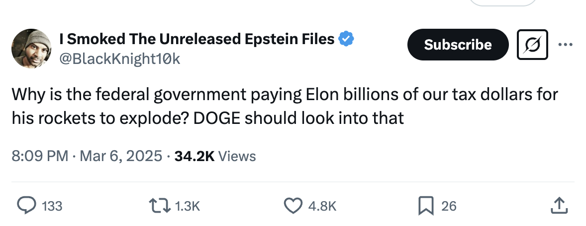 X post about Starship explosion